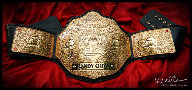 Big Gold Championship Belt - Custom Name Plate